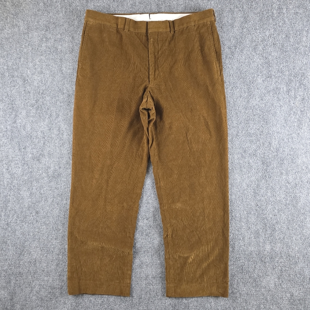 Lands End 100% Cotton Corduroy Trousers Tan 36 Modern Uniform